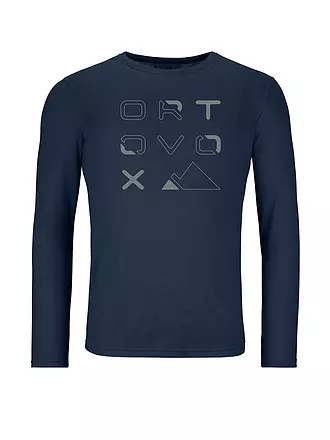 ORTOVOX | Maglietta funzionale da uomo 185 Merino Brand Outline | dunkelblau